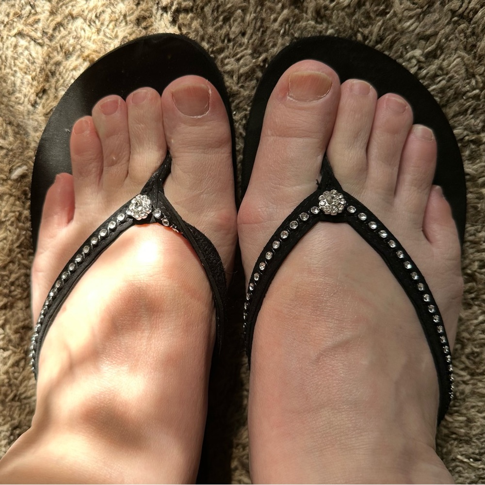 OP Black Rhinestone Sandals